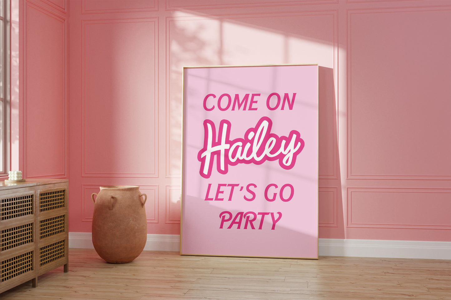Personalised Let's Go Party Barbie Wall Art