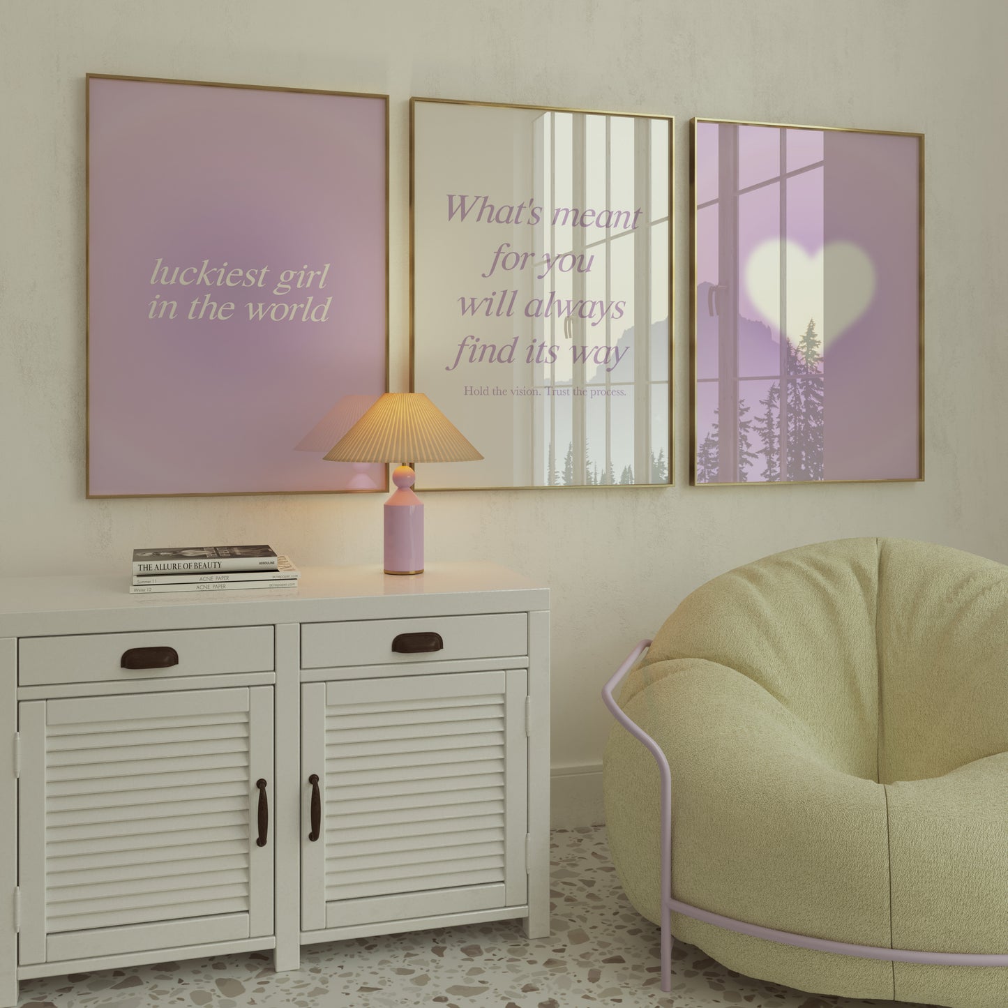 Purple Aura Wall Art Set of 3