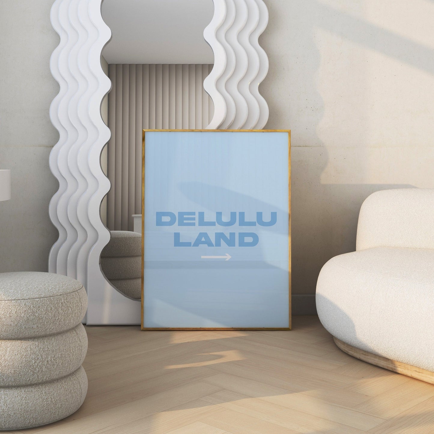 Delulu Land Blue Wall Art