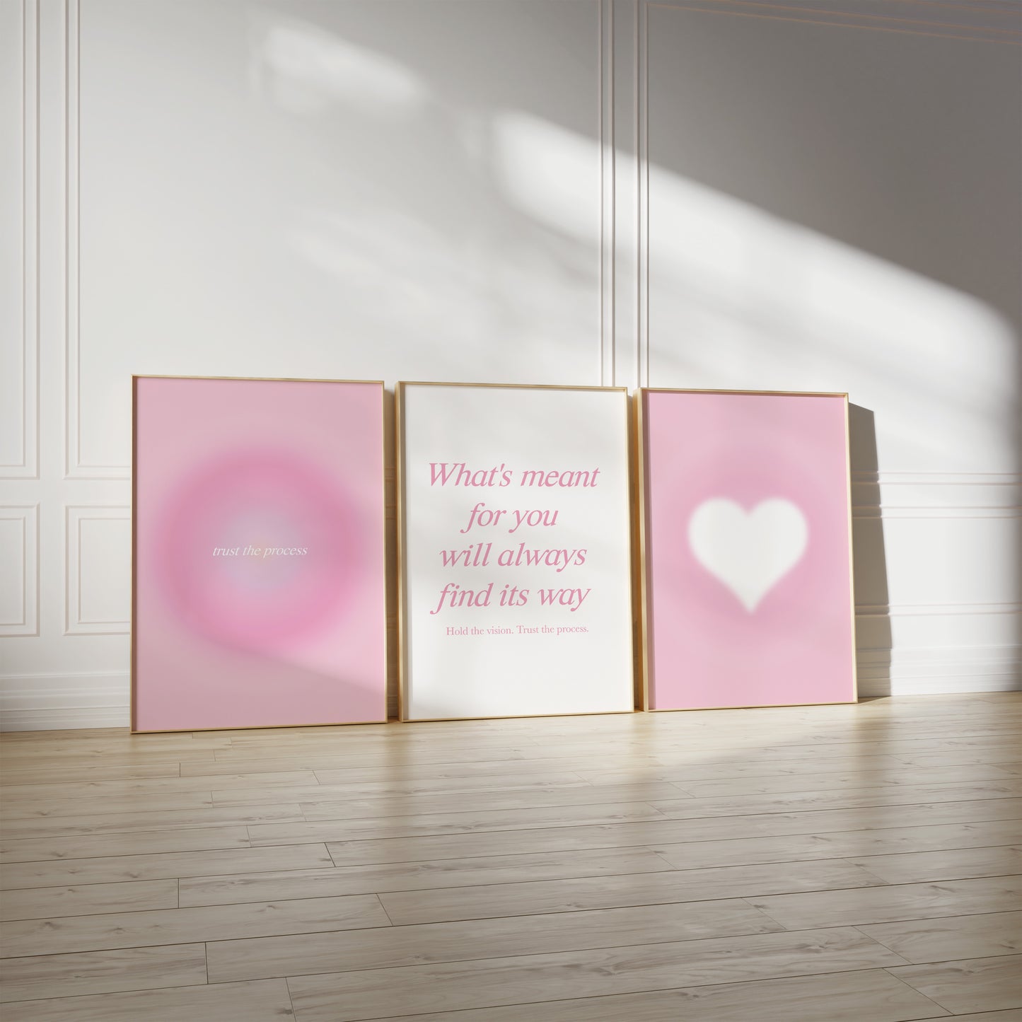 Pink Aura Wall Art Set of 3