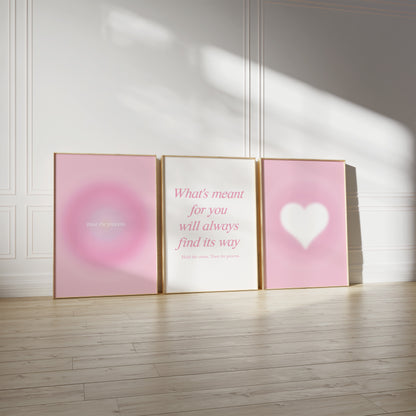 Pink Aura Wall Art Set of 3