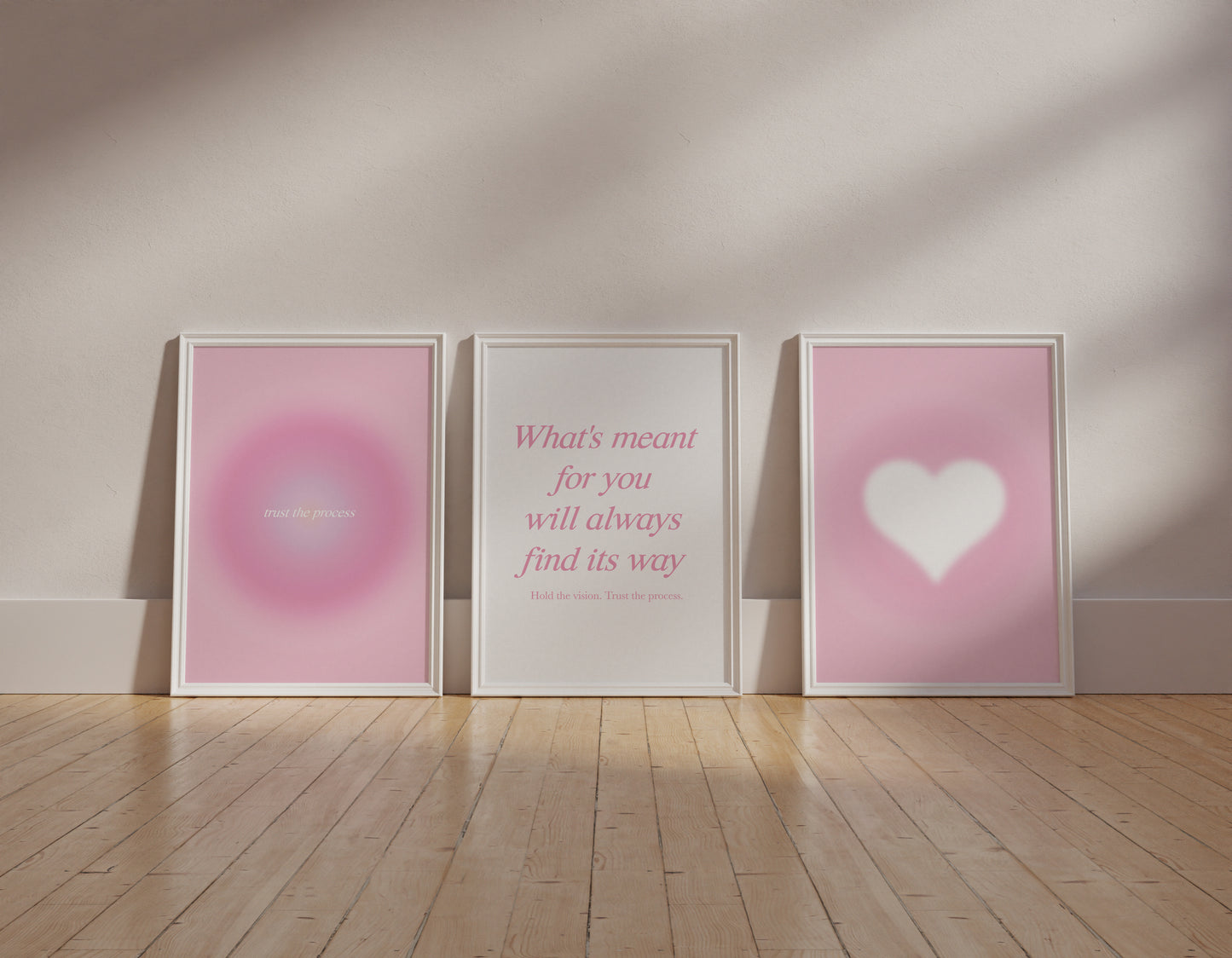 Pink Aura Wall Art Set of 3