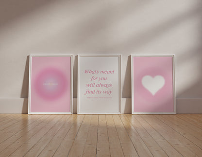 Pink Aura Wall Art Set of 3