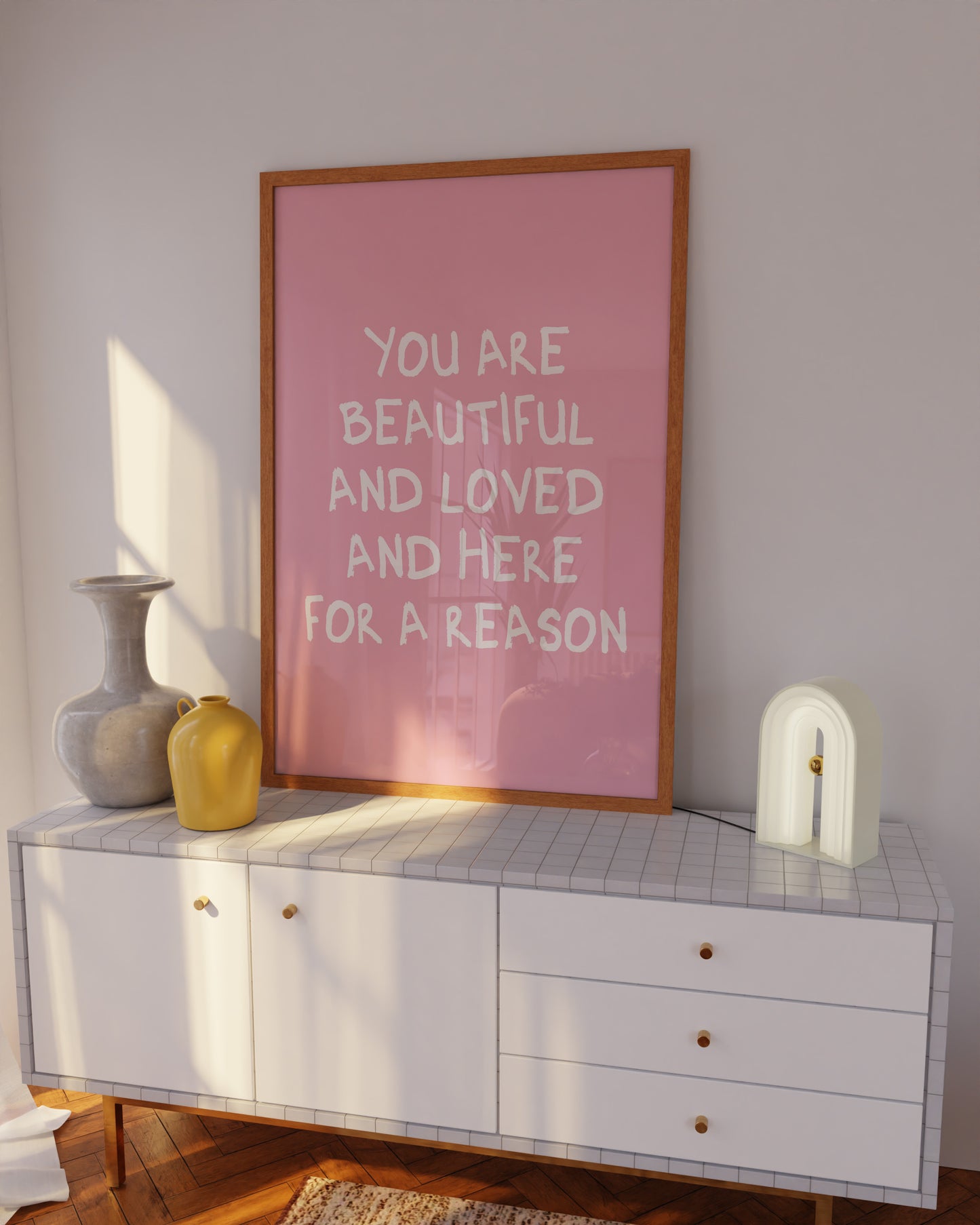 You Are Here For A Reason Pink Wall Art