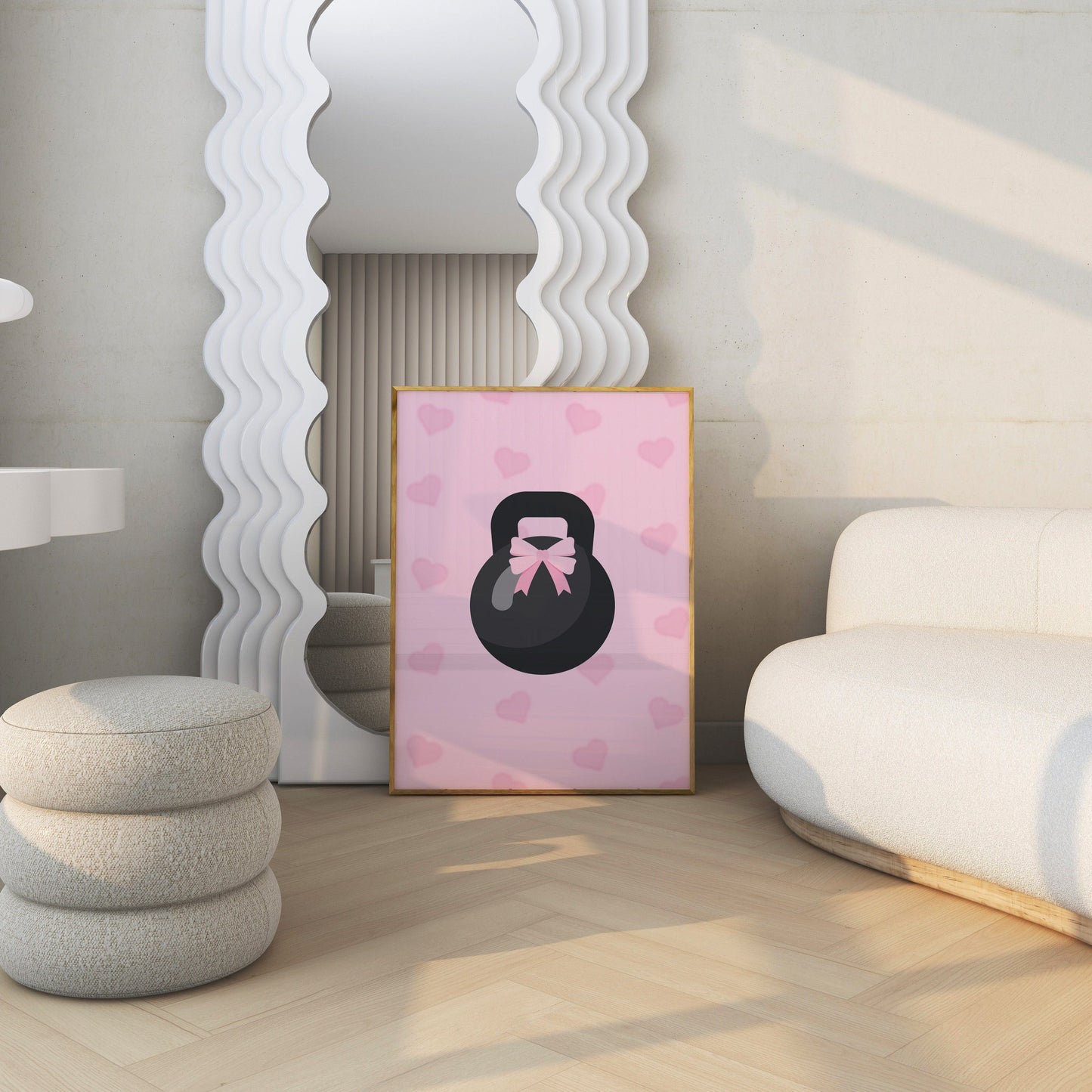 Coquette Kettlebell Pink Wall Art