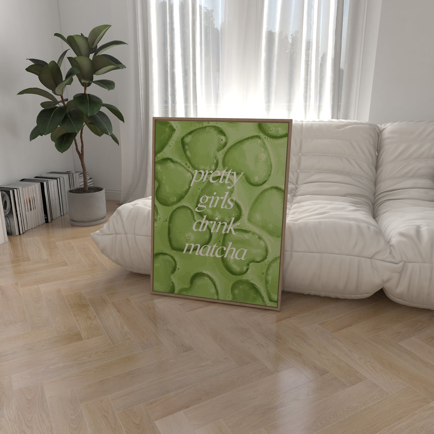 Pretty Girls Drink Matcha Wall Art