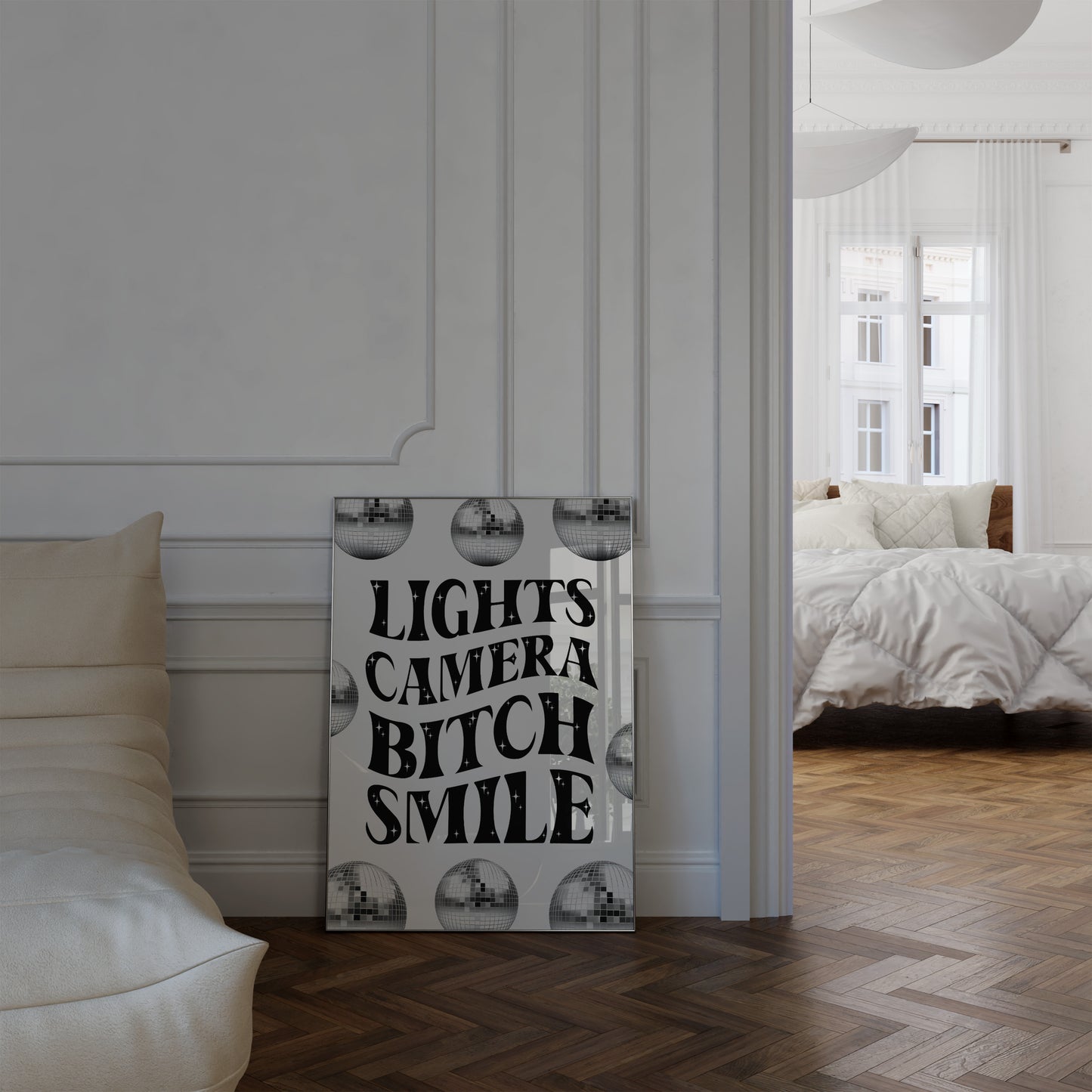 Lights Camera B*tch Smile Wall Art