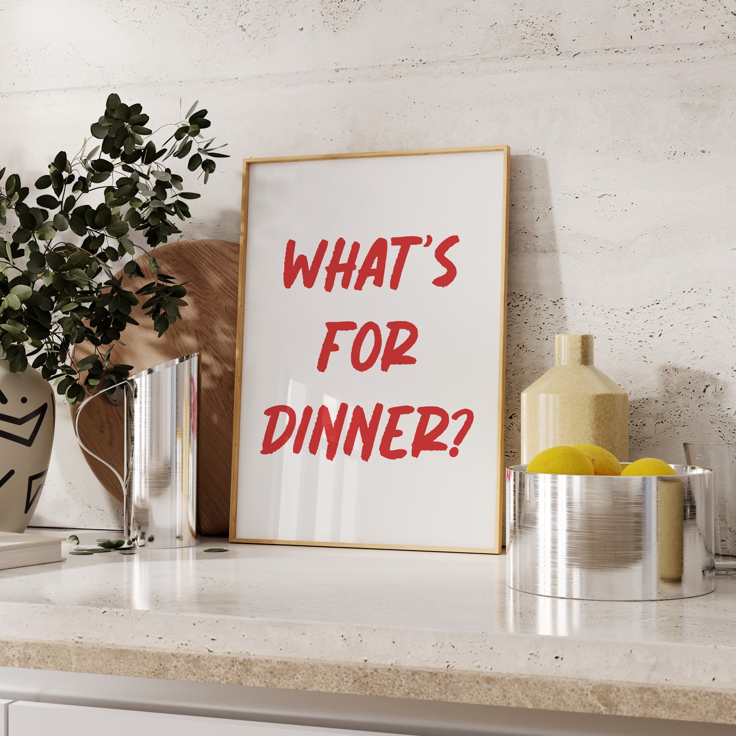 What's For Dinner Red Wall Art