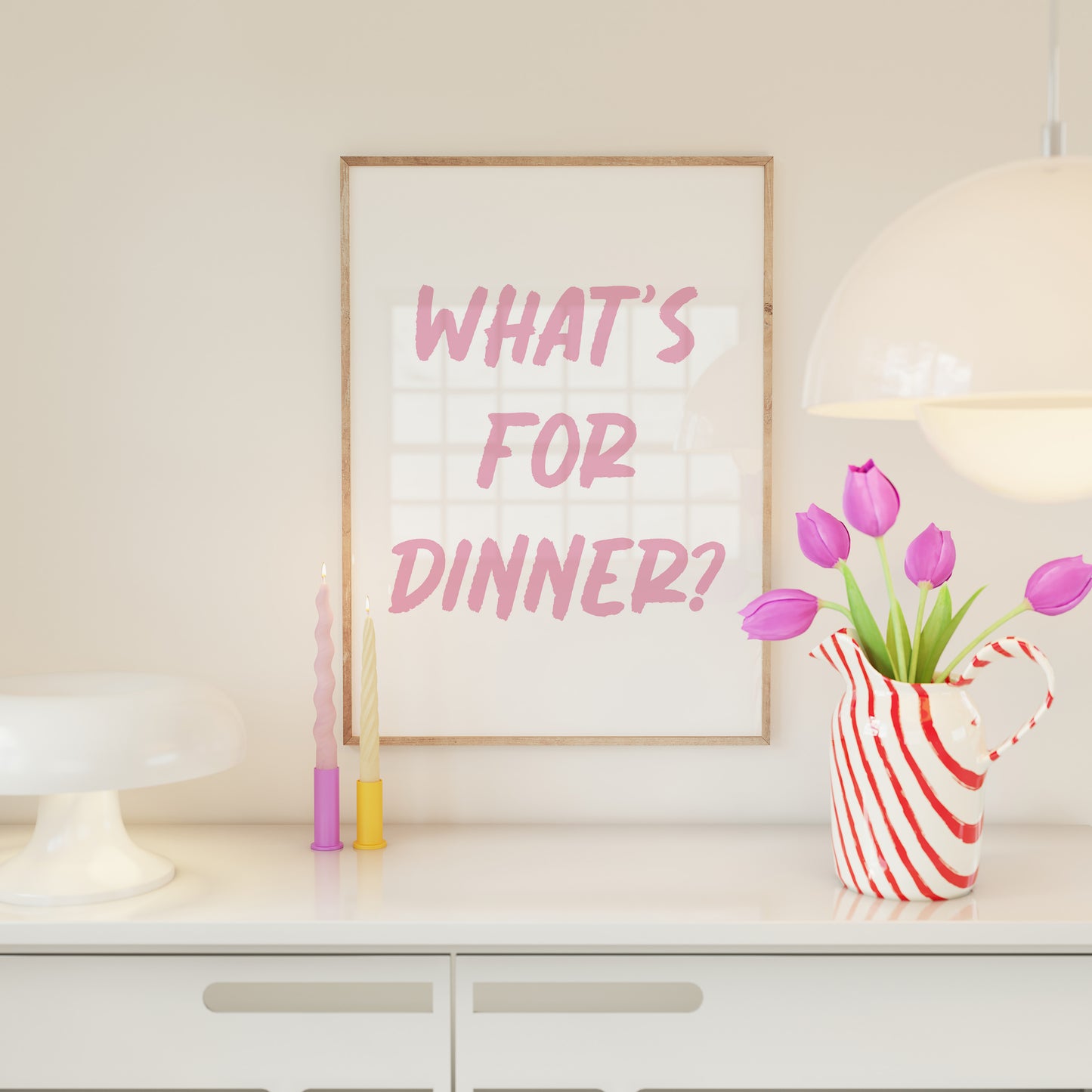 What's For Dinner Pink Wall Art