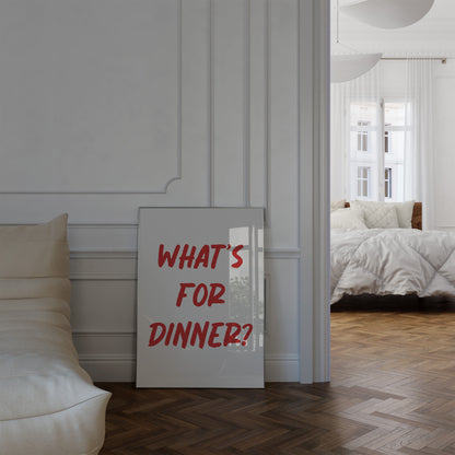 What's For Dinner Red Wall Art