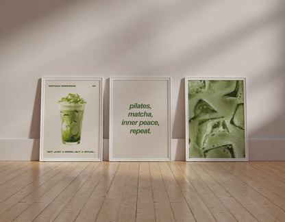 Matcha Aesthetic Wall Art Set of 3