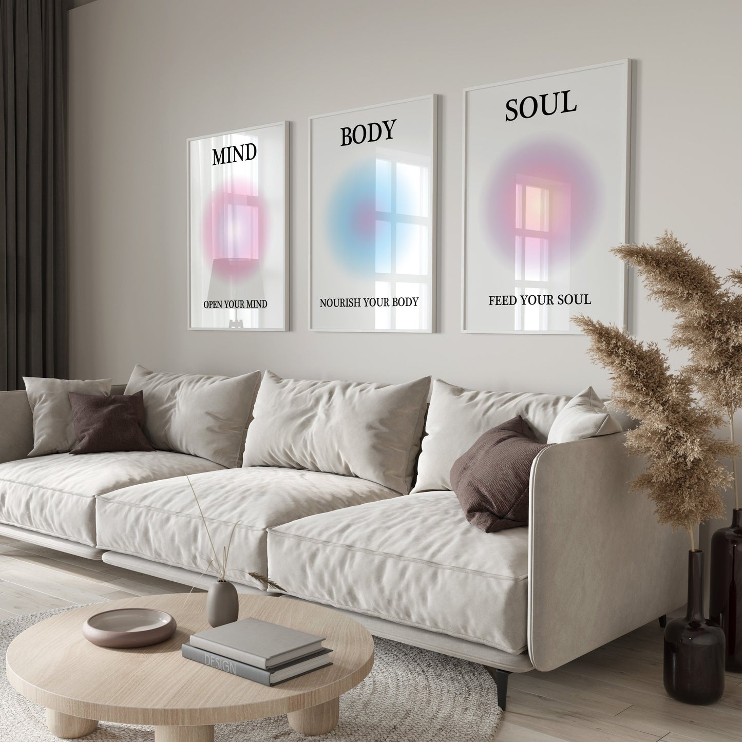 Mind Body Soul Wall Art Set of 3