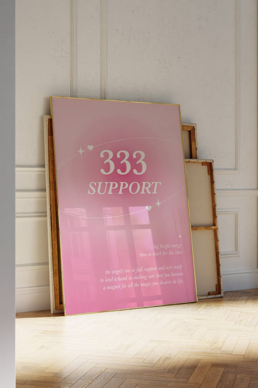 Angel Number 333 Pink Wall Art