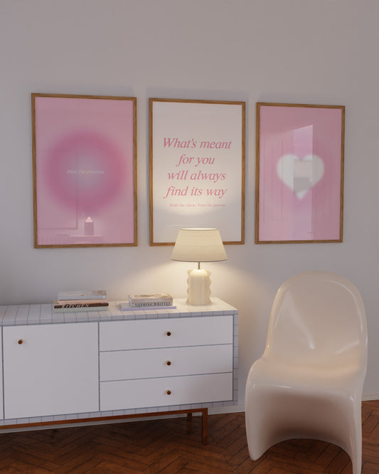 Pink Aura Wall Art Set of 3