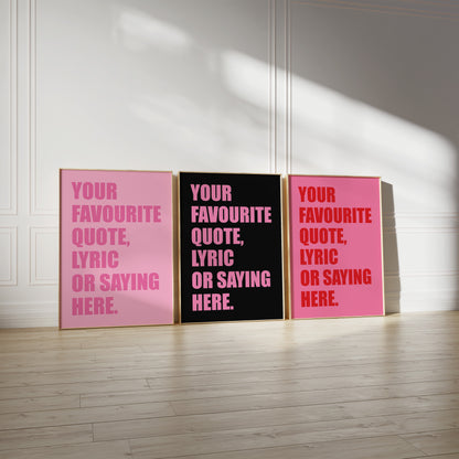 Personalised Bold Text Wall Art