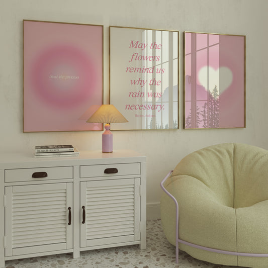 Pink Aura Wall Art Set of 3