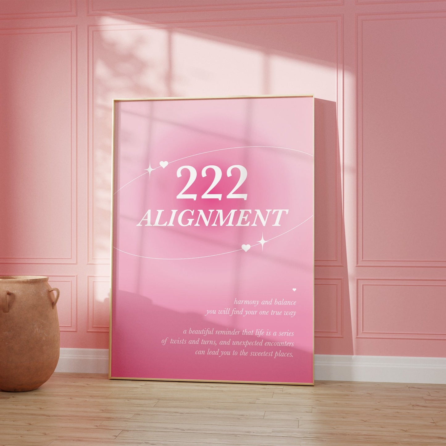 Angel Number 222 Pink Wall Art
