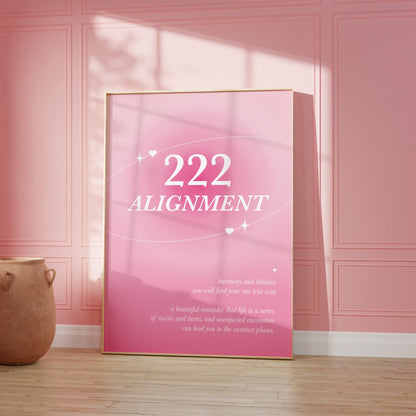 Angel Number 222 Pink Wall Art
