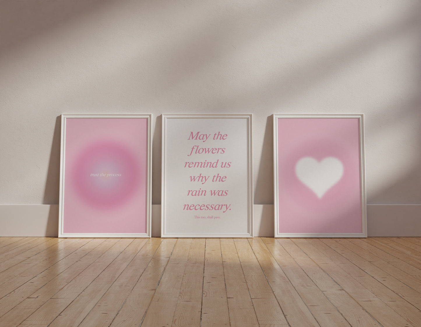Pink Aura Wall Art Set of 3
