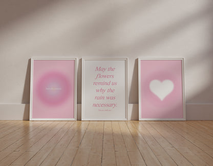 Pink Aura Wall Art Set of 3
