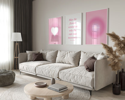 Pink Aura Wall Art Set of 3