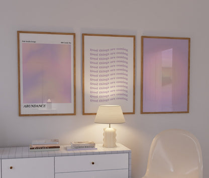 Purple Aura Gradient Wall Art Set of 3