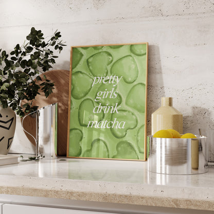 Pretty Girls Drink Matcha Wall Art