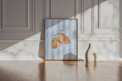 Blue Ribbon Croissant Wall Art
