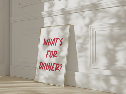 What's For Dinner Red Wall Art