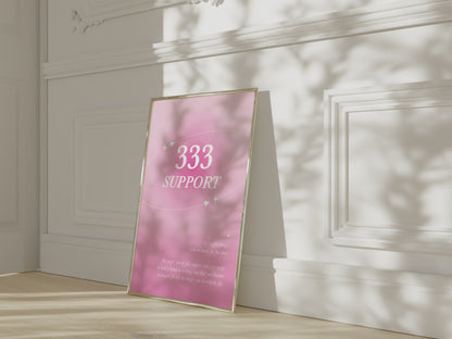 Angel Number 333 Pink Wall Art