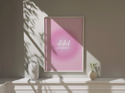 Angel Number 444 Pink Aura Wall Art