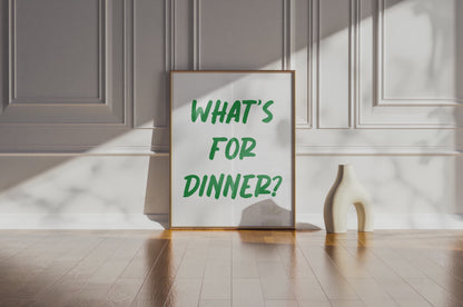 What's For Dinner Green Wall Art