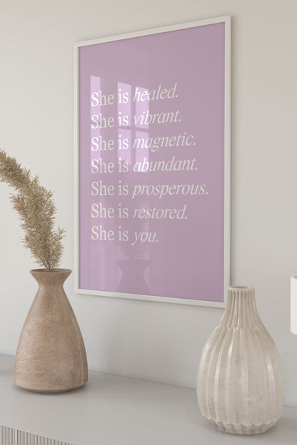 She Is Purple Wall Art