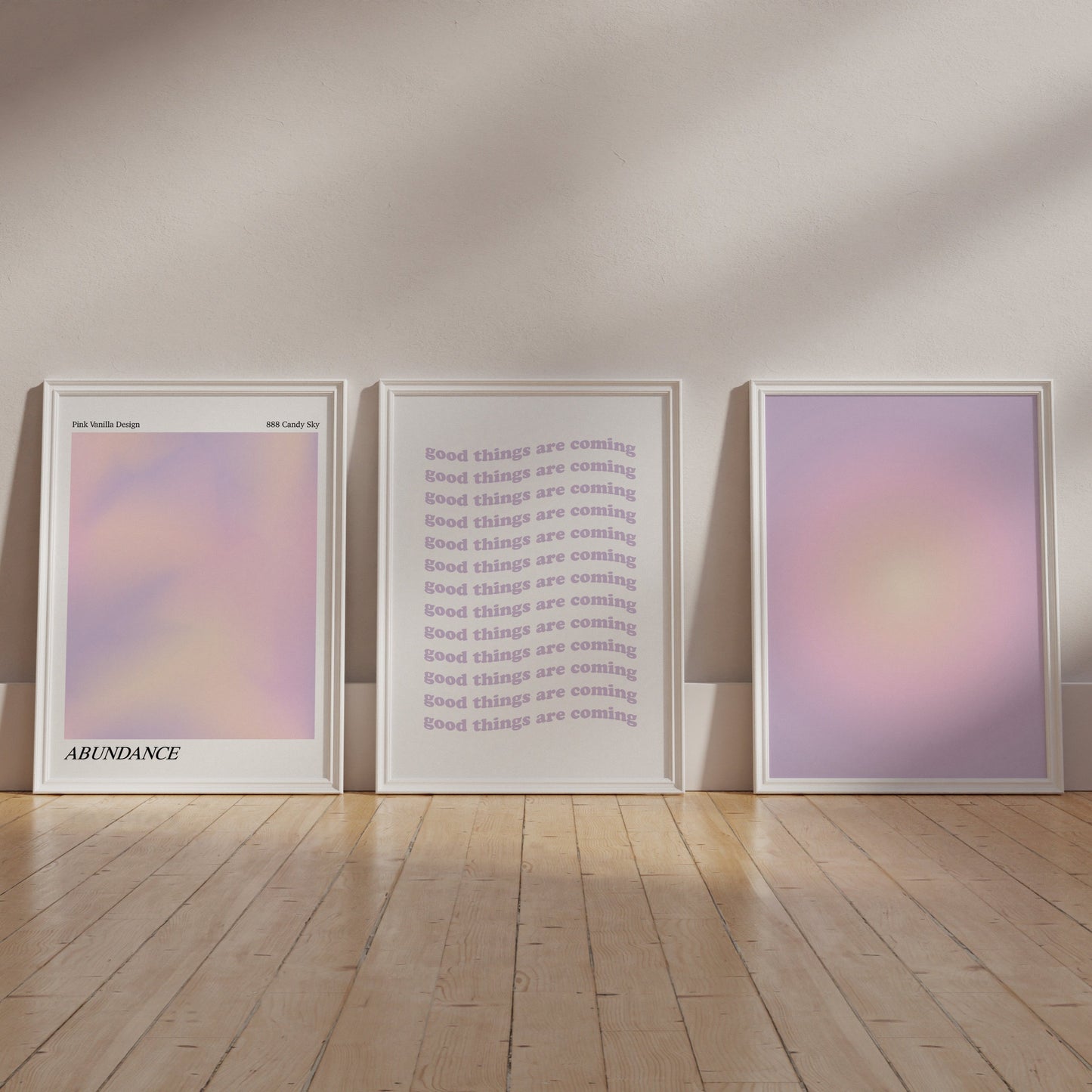 Purple Aura Gradient Wall Art Set of 3