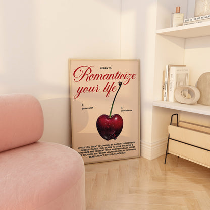 Romanticize your life wall decor for bedroom inspiration.