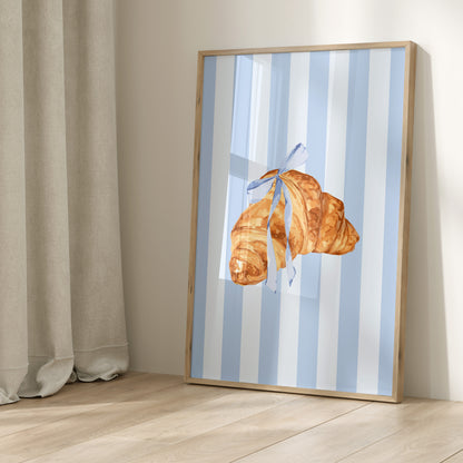Blue Ribbon Croissant Wall Art