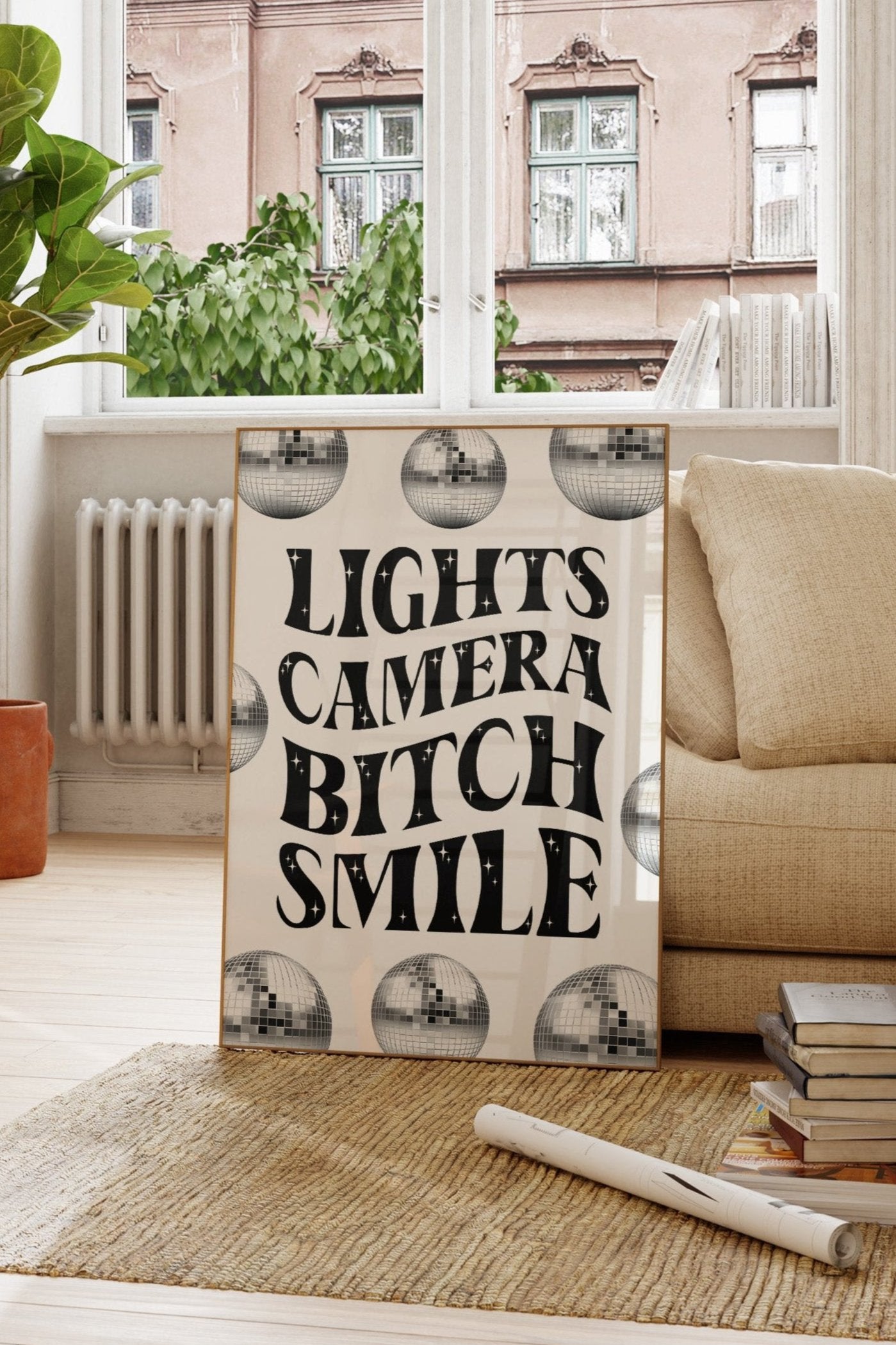 Lights Camera B*tch Smile Wall Art