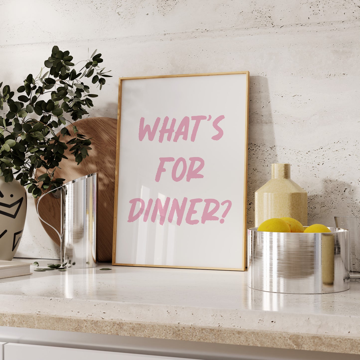 What's For Dinner Pink Wall Art